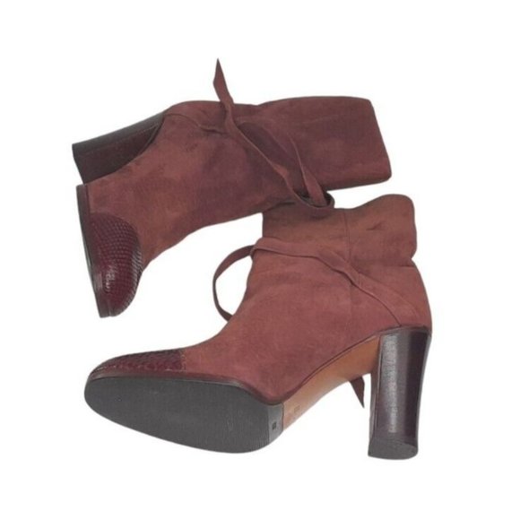 Rossetti Moda Italian Womens Ankle Strap Boots Size 37 Brown Suede 6.5 US - Picture 8 of 10